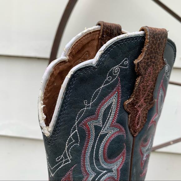 Justin Stampede Rawhide square toe cowgirl boots 6B - Picture 4 of 11